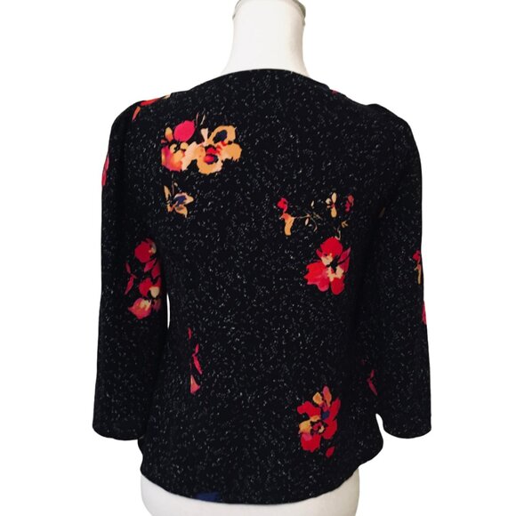 Cardigan V-neck Sleeves Stars Floral Buttons Women's Size XS Nordstrom’s - Picture 3 of 16